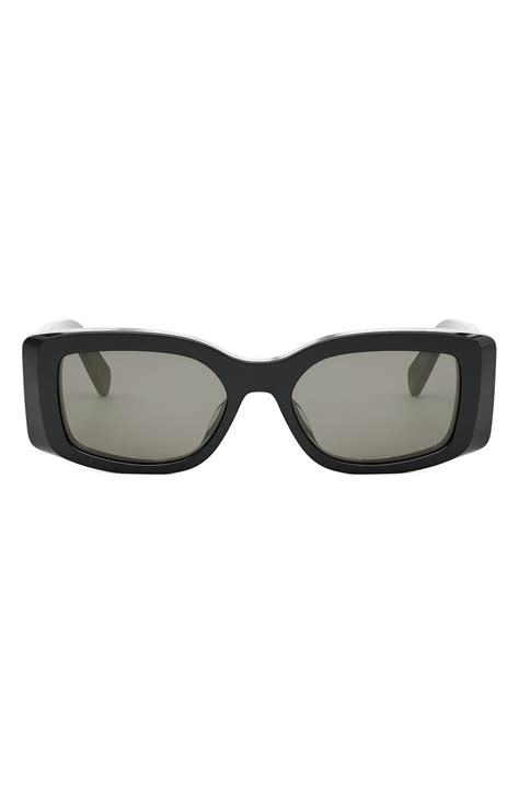 celine triomphe 53mm rectangular sunglasses|CELINE Triomphe 53mm Rectangular Sunglasses .